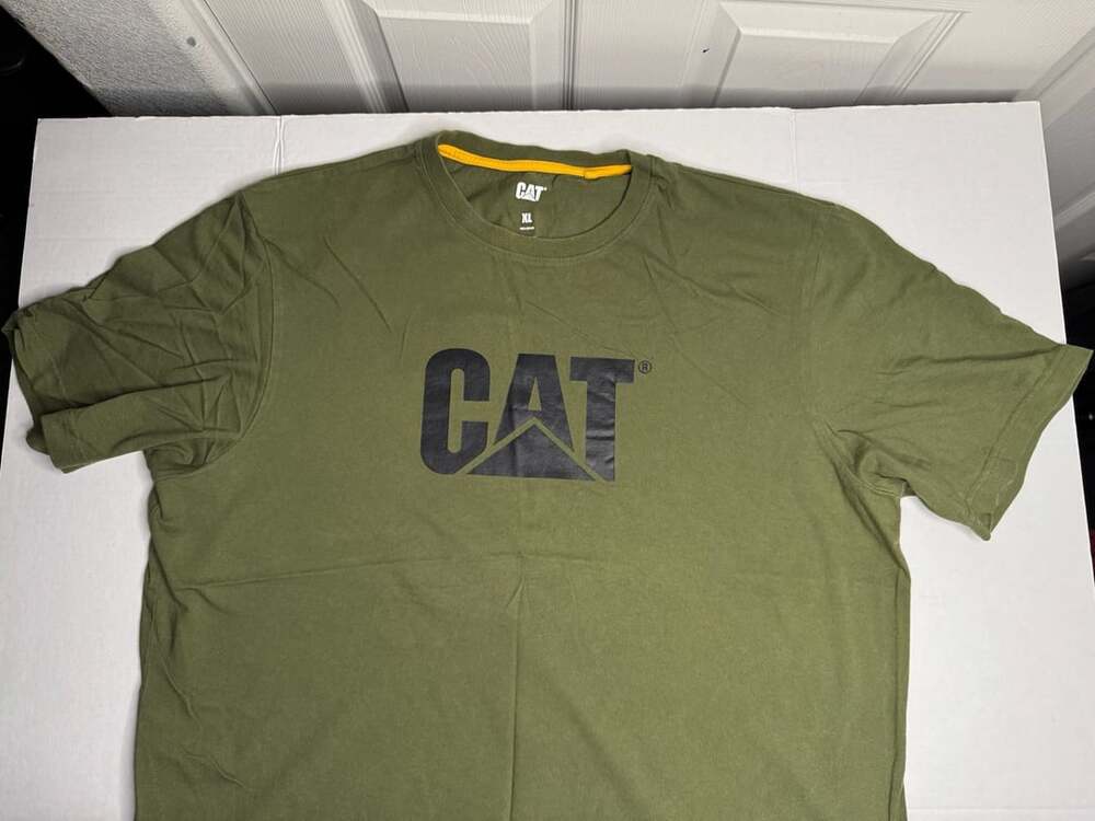 Caterpillar CAT Logo T-Shirt Size XL Green Cotton